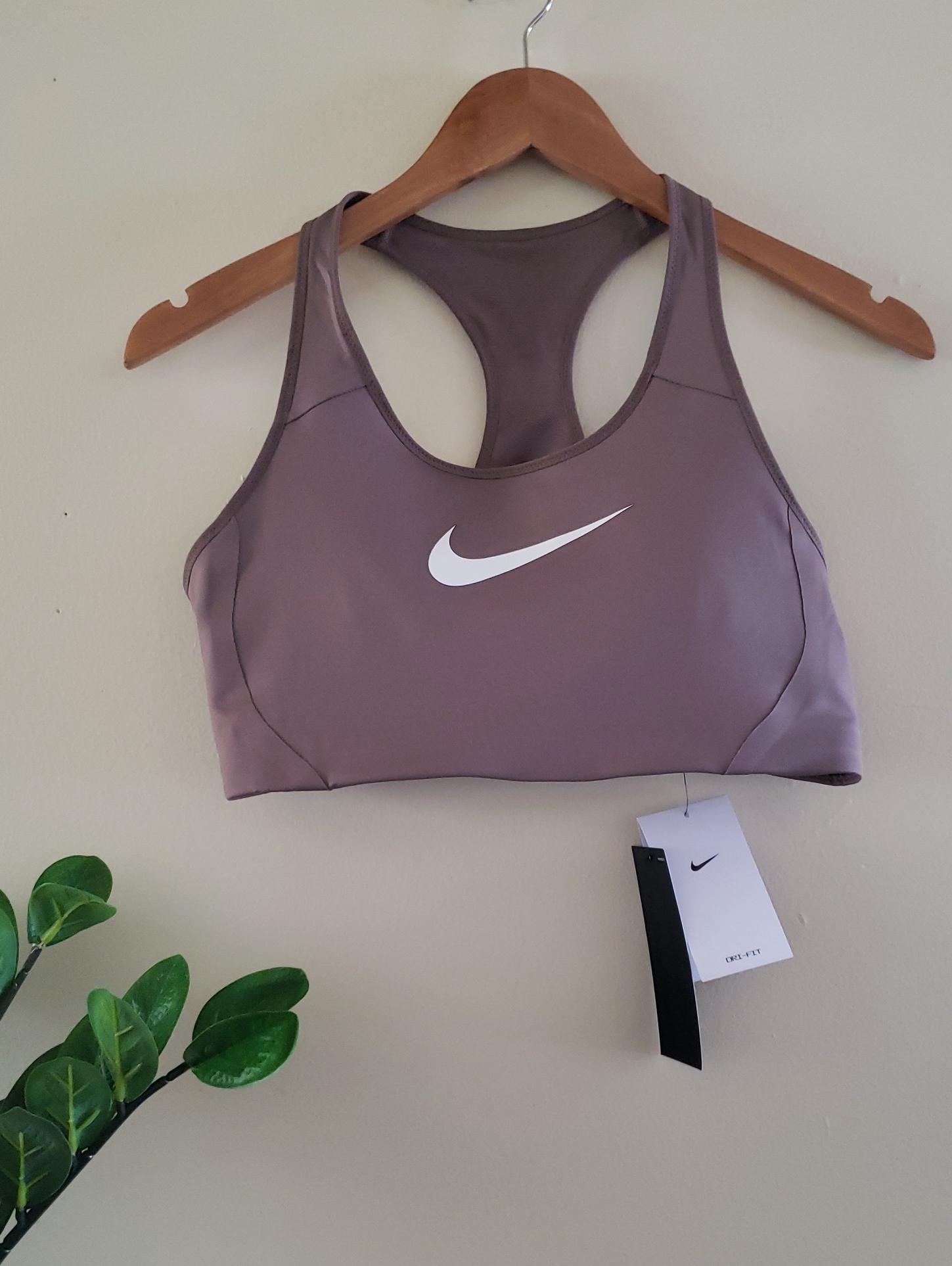 Nike Dri Fit Bnwt High Impact Racerback Sports Bra - Taupe/Light Brown - Xl
